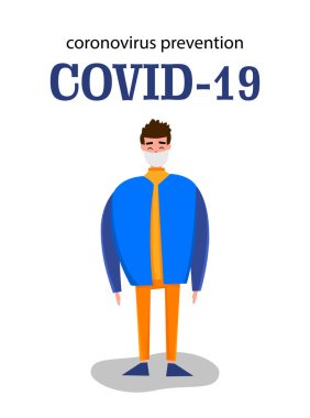 Yeni Coronavirus 2019-nCoV salgınının şablonu beyaz arka planda izole edilmiş bir grup insanla birlikte. Salgın hastalık konsepti. Vektör düz resimleme.