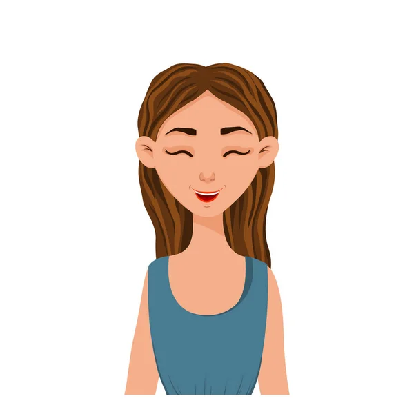 Retratos Mujeres Estilo Simple Aislado Sobre Fondo Blanco Lindo Estilo — Vector de stock