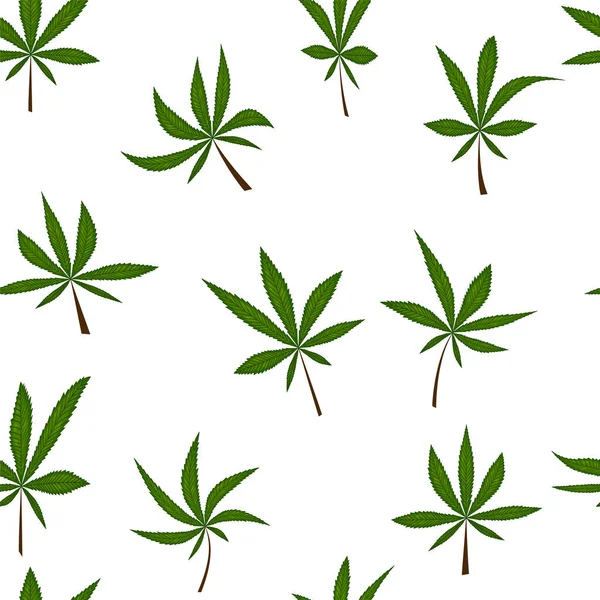 Απρόσκοπτο Μοτίβο Φύλλα Μαριχουάνας Εικονογράφηση Διανύσματος — Διανυσματικό Αρχείο