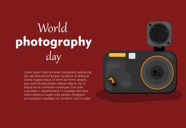 Dünya Fotoğraf Günü 'nün vektör illüstrasyonu - 19 Ağustos