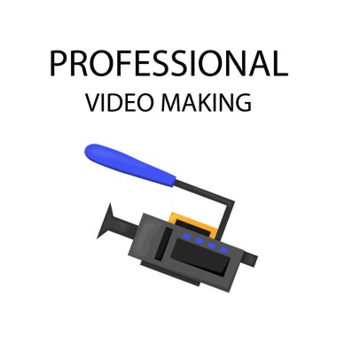Minik Karakterler Film Yapıyor. Profesyonel Ekipman Kayıt Filmi ile Kamera ve Personel Kullanımı Operatörü. Megafonlu Yönetmen, Alkışlı İnsanlar ve Makara Filmi. Çizgi film Vektör İllüstrasyonu