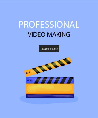 Minik Karakterler Film Yapıyor. Profesyonel Ekipman Kayıt Filmi ile Kamera ve Personel Kullanımı Operatörü. Megafonlu Yönetmen, Alkışlı İnsanlar ve Makara Filmi. Çizgi film Vektör İllüstrasyonu