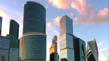 Moskova şehir gökdelenler Timelapse
