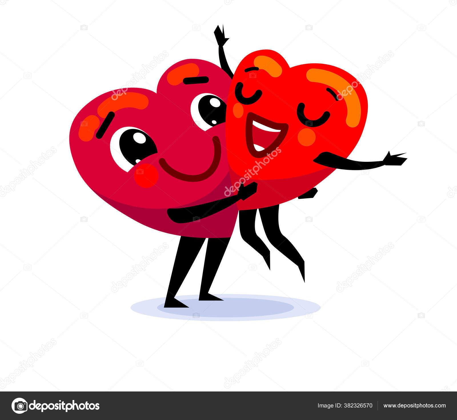 Verliebtes Paar Zwei Lustige Süße Flache Cartoon Herzen Küssen Sich  Stock-Vektorbild von ©tatianazaets.gmail.com 382326570, image size:1600x1472