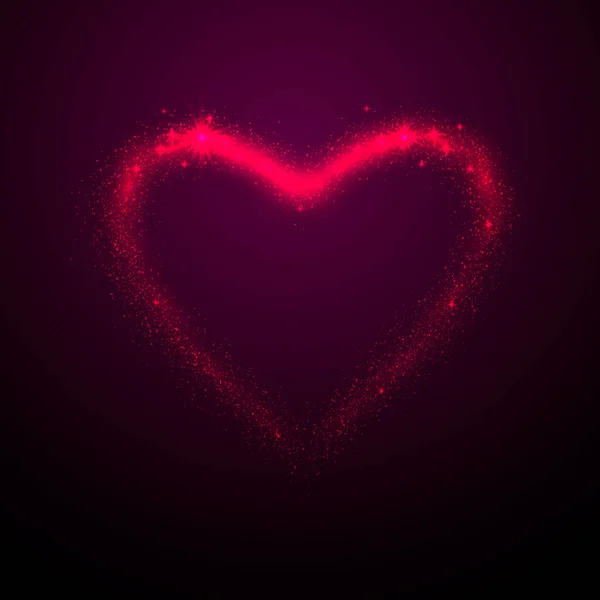 Illustration Vectorielle Silhouette Brillante Rose Coeur Avec Des Queues Comme — Image vectorielle
