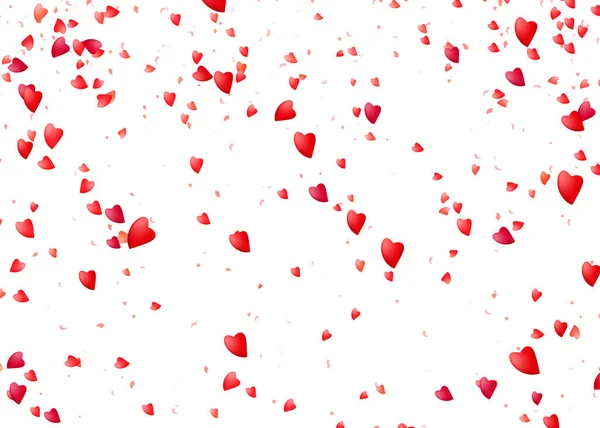 Фон Сердца Падающие Сверху Частицы Романтической Красной Любви Валентин Женщины — стоковый вектор