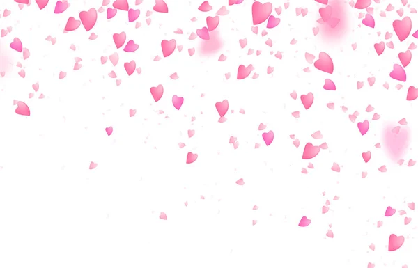 Valentines Day Border Background Falling Romantic Pink Love Hearts Blurred — Stock Vector