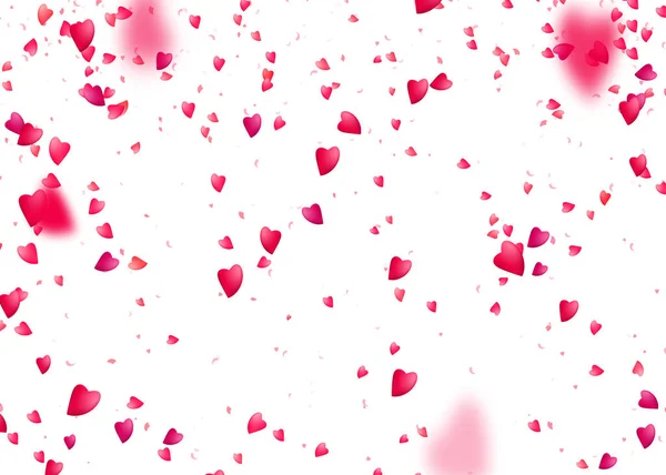 Fondo Del Día San Valentín Cayendo Arriba Corazones Románticos Amor — Archivo Imágenes Vectoriales