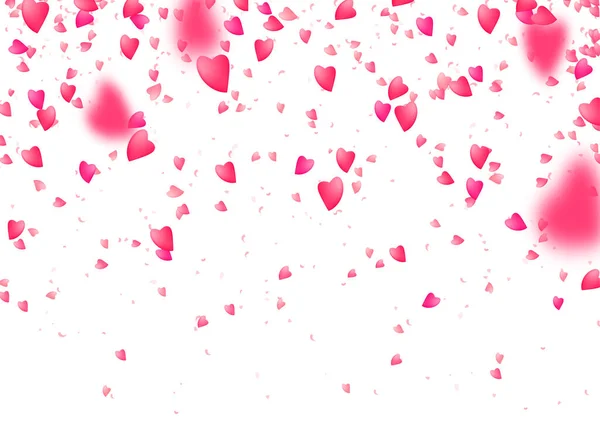 Fondo Confeti Corazón Cayendo Encima Las Partículas Amor Rosa Pétalo — Archivo Imágenes Vectoriales