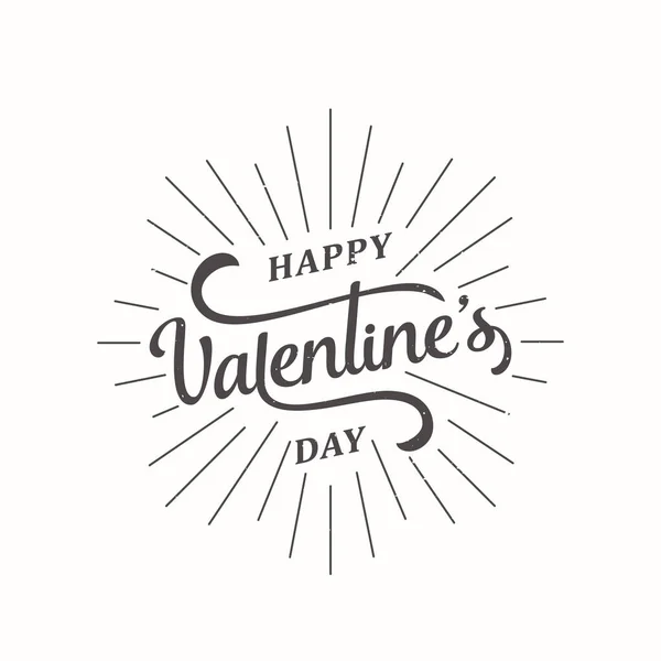 Vector Illustration Stylish Retro Greeting Card Valentines Day Holiday Burst — Stock Vector