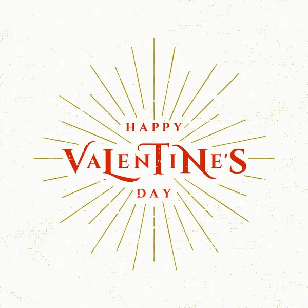 Vector Illustration Stylish Retro Greeting Card Valentines Day Holiday Burst — Stock Vector