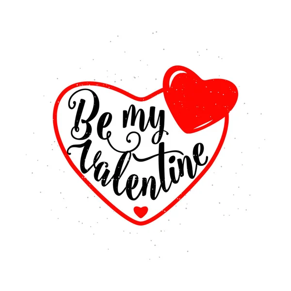 Векторная Иллюстрация Стильной Наклейки День Святого Валентина Красными Сердцами Надписью — стоковый вектор