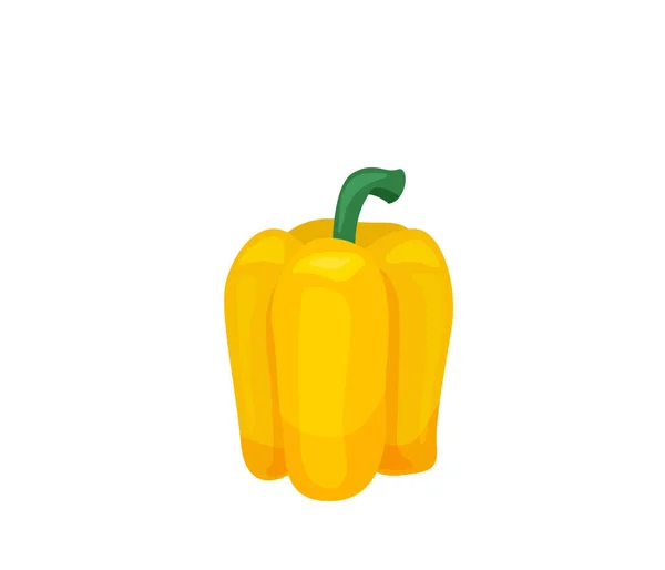 Ilustração do vetor alimentar saudável. Vegetais de pimenta amarela na cor brilhante desenho animado estilo plano isolado no fundo branco. Conceito de farinha orgânica — Vetor de Stock