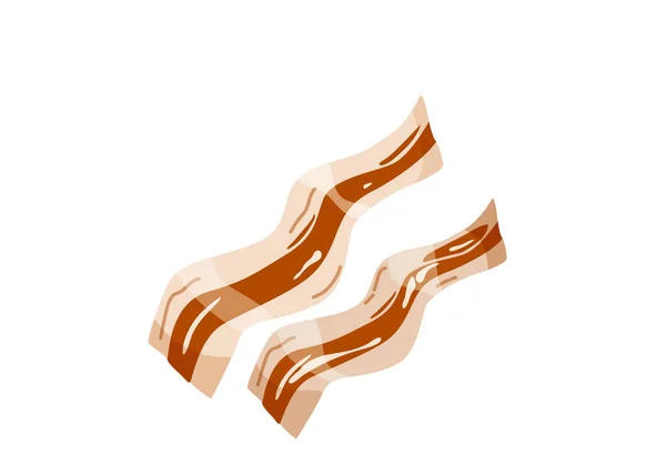 Delicious cooked bacon strips isolated on white background. I choose sweet positive life, design concept — Stock Vector