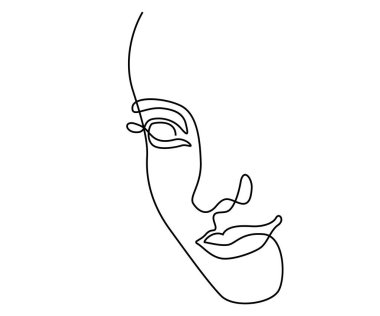 Çizgi sanatçısı kadın siluet vektör arka planı. Modern basit doğrusal stilde kadın yüzleri. Dişi boho tasarımı. Güzellik ve moda koleksiyonu kavramı