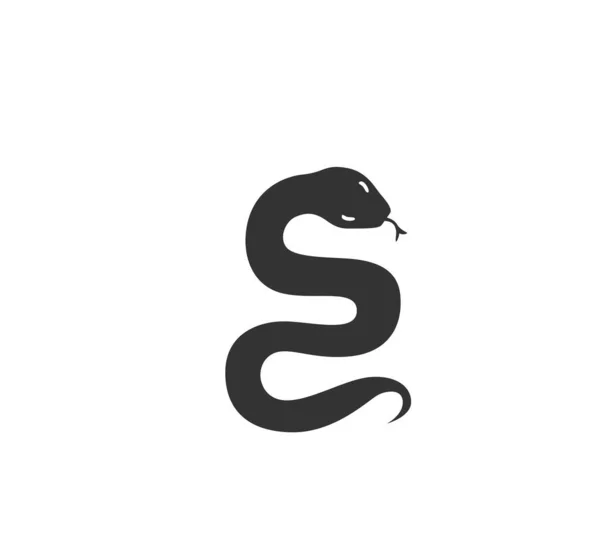 Schlangensilhouette Vektor Illustration. Schwarz-weißes Wild Viper Logo. Isoliert auf weißem Hintergrund — Stockvektor