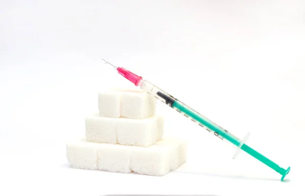 Установка Сахарного Диабета Инсулиновых Шприцев — стоковое фото