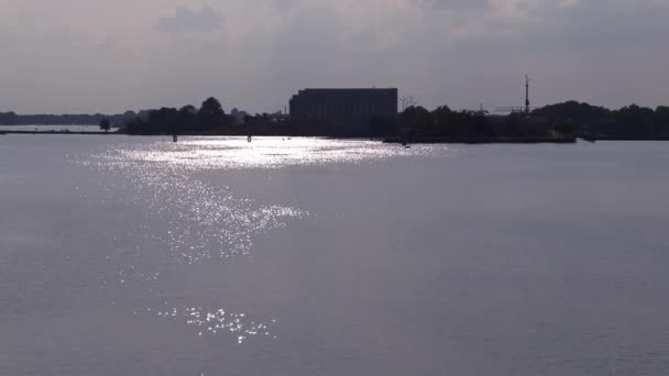 Südlich Von Wilhelmshaven Einem Sonnigen Tag Schuss Mit Kanon Legria — Stockvideo