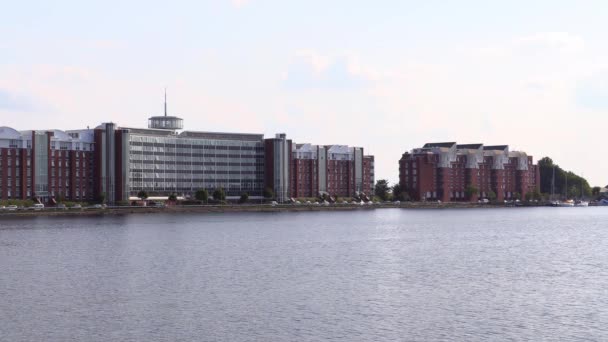 Zuidkant Van Wilhelmshaven Duitsland Een Zonnige Dag Geschoten Met Canon — Stockvideo