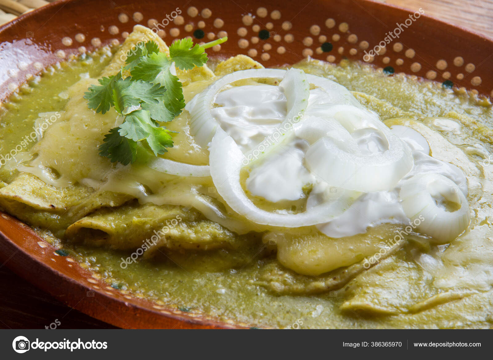 Authentic Mexican Green Enchiladas Suizas Stock Photo by ©carlosrojas20