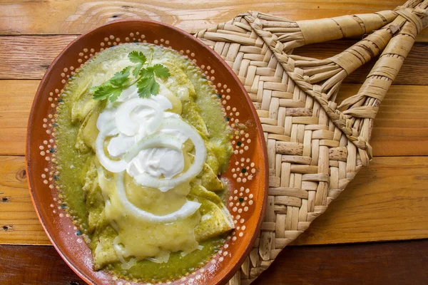 Enchiladas Verdes Mexicanas Originales — Foto de Stock