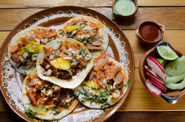 Authentische Mexikanische Tacos Als Pastor — Stockfoto