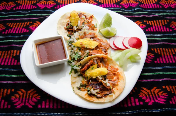 Auténticos Tacos Mexicanos Pastor —  Fotos de Stock