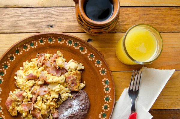Мексиканский Завтрак Яичница Ветчиной — стоковое фото