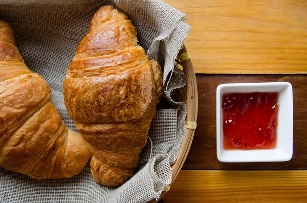 Hagyományos Croissant Lekvár — Stock Fotó