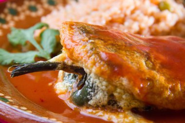 Traditional mexican food: chiles rellenos clipart