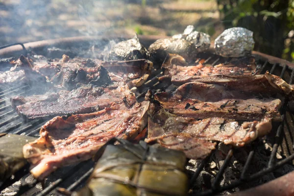 Traditional Mexican Barbecue Smoke — Stock Photo, Image