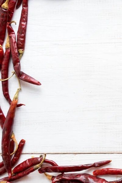 Meksykańska Czerwona Gorąca Papryka Chili Ramka — Zdjęcie stockowe
