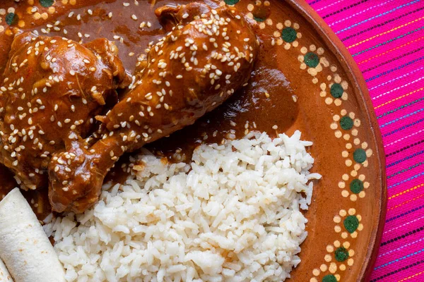 Salsa Tradicional Mexicana Mole Con Pollo — Foto de Stock