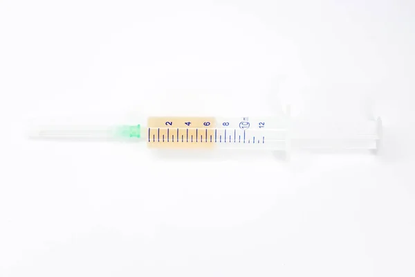 Une Seringue Remplie Médicaments Une Seringue Avec Médicament Injectable Une — Photo