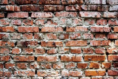 Yakın çekim, arka plan ve doku eski hışırtı tuğla duvar.