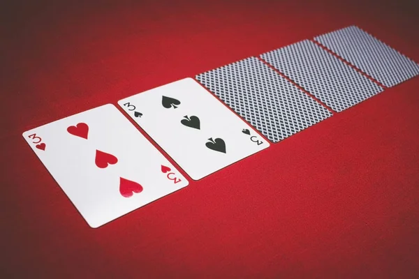 Combinaciones Cartas Juegos Azar Par Poker —  Fotos de Stock