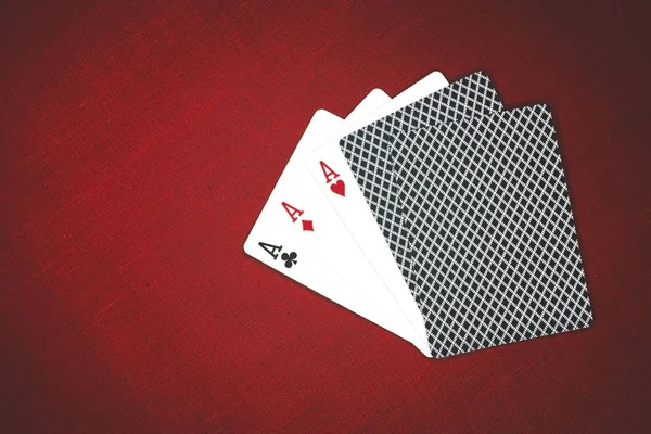 Casino Gokken Poker Apparatuur Entertainment Concept Close Van Speelkaarten Fiches — Stockfoto