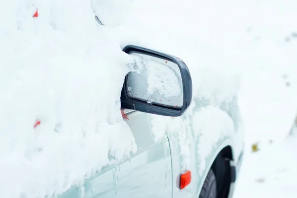 Auto Sulla Strada Coperta Pioggia Ghiacciata — Foto Stock