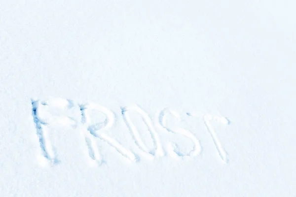 Frost, writing in the snow in winter