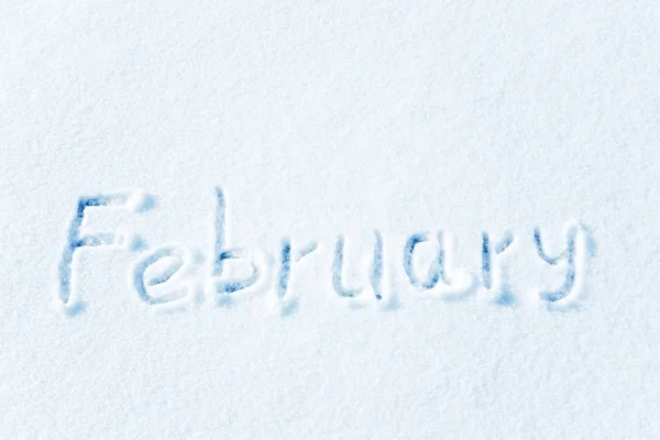 Inscriptie Sneeuw Maanden Van Winter Februari Maand Van Winter — Stockfoto