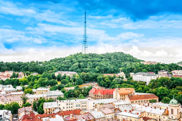 Schöne Aussicht auf die dominikanische Kathedrale, Tourismus in der Ukraine lizenzfreie Stockbilder