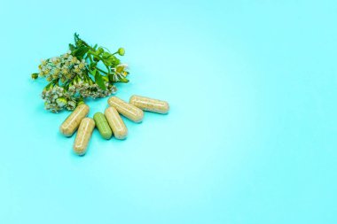 Kağıt torba bir eczaneye bir yeşil eczane logolu geri dönüştürülmüş. Boş kopya alanı Editörün içerik için..