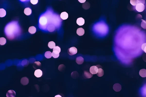 Textura Borrosa Fondo Bokeh Violeta Púrpura Amarillo Seis Lados Redondo — Foto de Stock