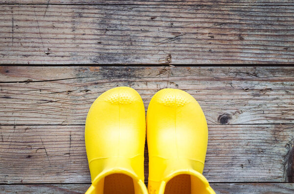 Yellow kids boots