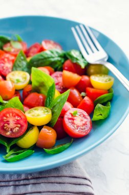 Fesleğen li domates salatası