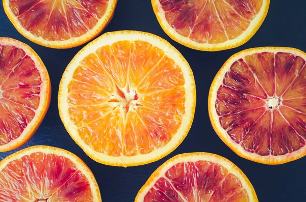 Textura Laranjas Sangue Fatiadas Fundo Citrinos Corte Frutas Suculentas Laranjas — Fotografia de Stock