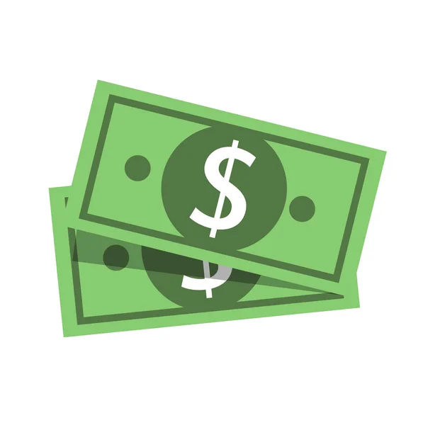 Wektor, Płaska konstrukcja Dolar pieniądze gotówki ikona, Kasa, pieniądze płatności, znak dolara waluty — Wektor stockowy