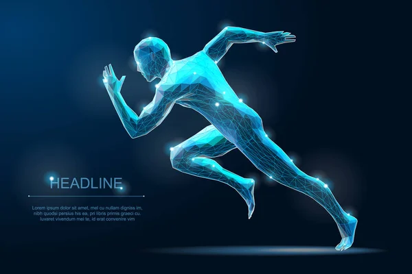 Sport Run Man. Sprinter illustration. Start moving pose — Stock Vector