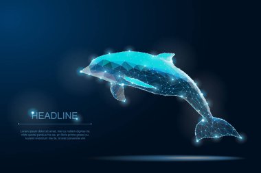 Poligonal yunus. Gezegeni kurtarmak. Okyanus hayat. Temiz su. Yaban hayatı.