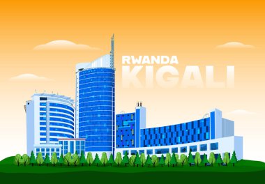 Vektör Kigali şehir binaları soyut peyzaj